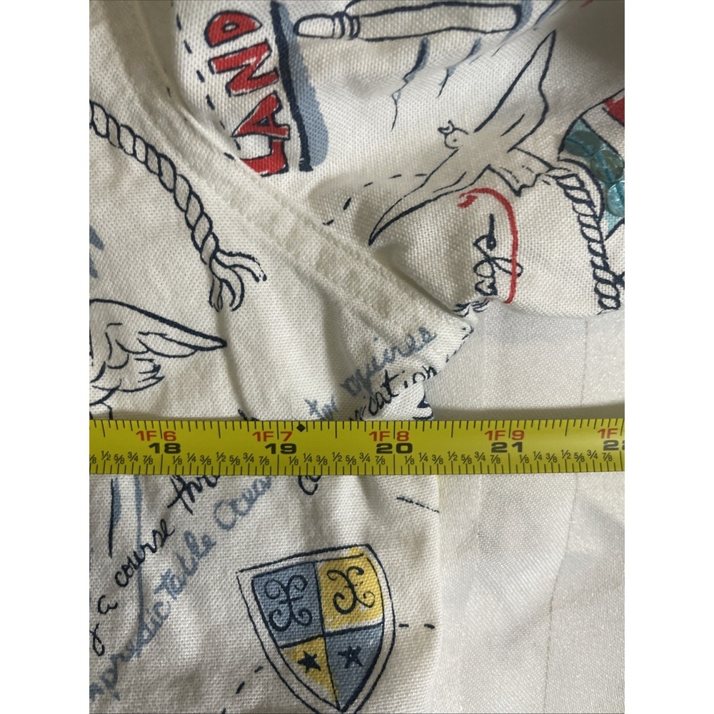 Vintage GRAFF Cropped Embellished Jacket Nautical Coastal Doodle Print Women's S - Picture 14 of 15
